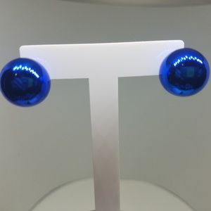 🎄free w purchase Double sided blue earrings